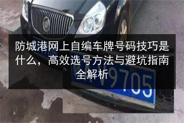 防城港网上自编车牌号码技巧是什么，高效选号方法与避坑指南全解析 第3张