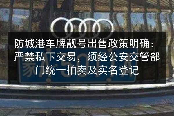 防城港车牌靓号出售政策明确：严禁私下交易，须经公安交管部门统一拍卖及实名登记 第2张