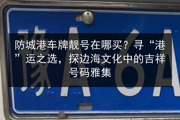 防城港车牌靓号在哪买?寻“港”运之选,探边海文化中的吉祥号码雅集 第3张 防城港车牌靓号在哪买?寻“港”运之选,探边海文化中的吉祥号码雅集 第3张