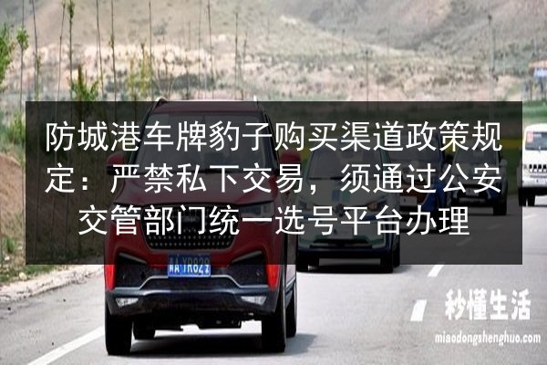 防城港车牌豹子购买渠道政策规定:严禁私下交易,须通过公安交管部门统一选号平台办理 第2张 防城港车牌豹子购买渠道政策规定:严禁私下交易,须通过公安交管部门统一选号平台办理 第2张