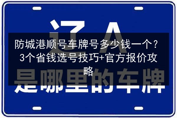 防城港顺号车牌号多少钱一个？3个省钱选号技巧+官方报价攻略 第2张