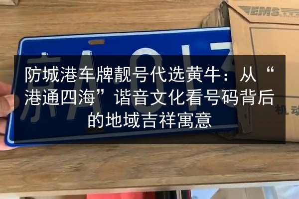 防城港车牌靓号代选黄牛:从“港通四海”谐音文化看号码背后的地域吉祥寓意 第3张 防城港车牌靓号代选黄牛:从“港通四海”谐音文化看号码背后的地域吉祥寓意 第3张