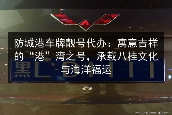 防城港车牌靓号代办:寓意吉祥的“港”湾之号,承载八桂文化与海洋福运 第3张 防城港车牌靓号代办:寓意吉祥的“港”湾之号,承载八桂文化与海洋福运 第3张