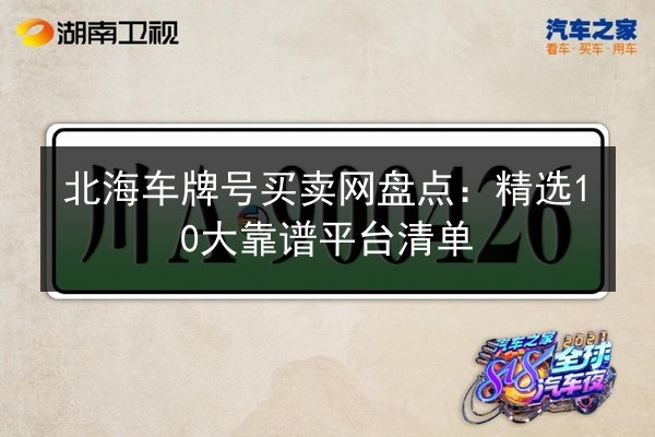 北海车牌号买卖网盘点：精选10大靠谱平台清单 第2张