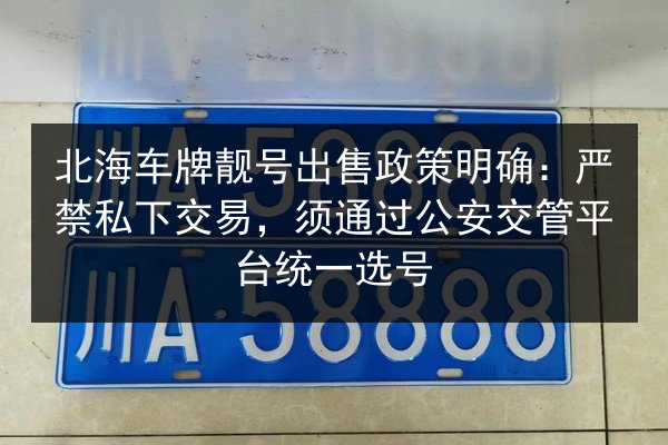 北海车牌靓号出售政策明确：严禁私下交易，须通过公安交管平台统一选号 第2张