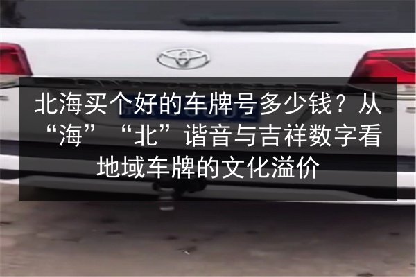 北海买个好的车牌号多少钱？从“海”“北”谐音与吉祥数字看地域车牌的文化溢价 第2张