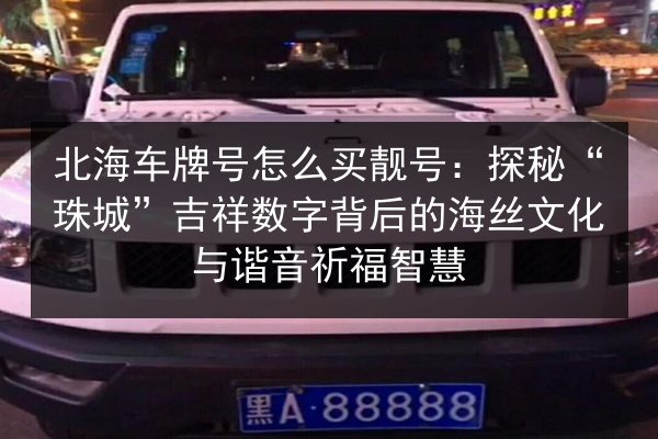北海车牌号怎么买靓号：探秘“珠城”吉祥数字背后的海丝文化与谐音祈福智慧