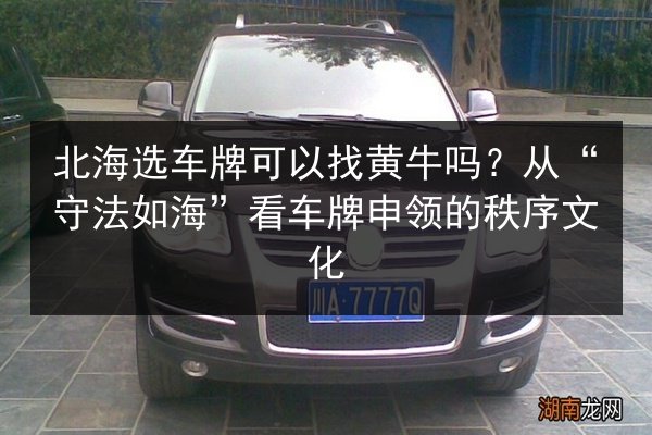 北海选车牌可以找黄牛吗？从“守法如海”看车牌申领的秩序文化 第2张