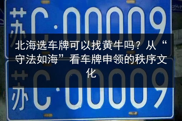 北海选车牌可以找黄牛吗？从“守法如海”看车牌申领的秩序文化 第3张