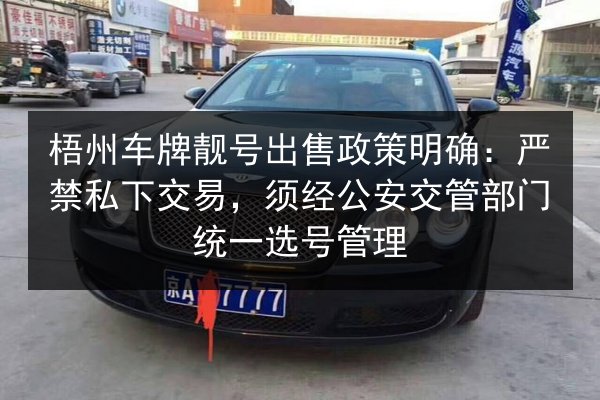 梧州车牌靓号出售政策明确:严禁私下交易,须经公安交管部门统一选号管理 第2张 梧州车牌靓号出售政策明确:严禁私下交易,须经公安交管部门统一选号管理 第2张