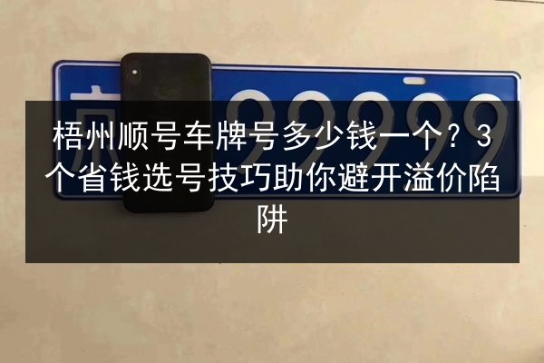 梧州顺号车牌号多少钱一个？3个省钱选号技巧助你避开溢价陷阱 第2张