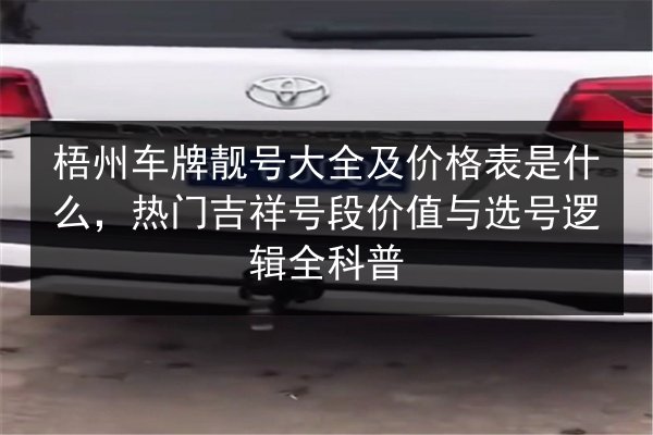 梧州车牌靓号大全及价格表是什么,热门吉祥号段价值与选号逻辑全科普 第3张 梧州车牌靓号大全及价格表是什么,热门吉祥号段价值与选号逻辑全科普 第3张