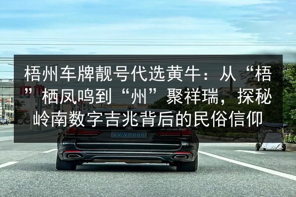 梧州车牌靓号代选黄牛：从“梧”栖凤鸣到“州”聚祥瑞，探秘岭南数字吉兆背后的民俗信仰
