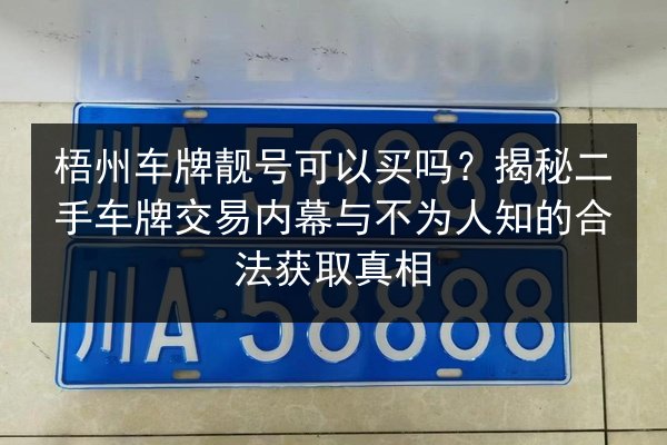 梧州车牌靓号可以买吗？揭秘二手车牌交易内幕与不为人知的合法获取真相 第2张