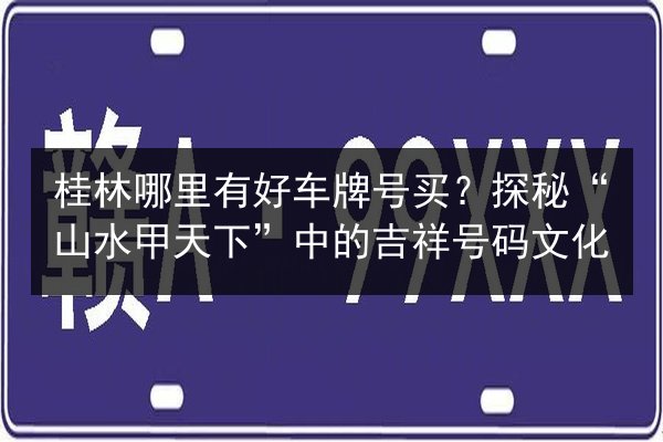 桂林哪里有好车牌号买？探秘“山水甲天下”中的吉祥号码文化