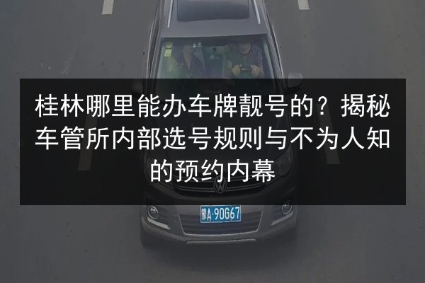 桂林哪里能办车牌靓号的?揭秘车管所内部选号规则与不为人知的预约内幕 第3张 桂林哪里能办车牌靓号的?揭秘车管所内部选号规则与不为人知的预约内幕 第3张