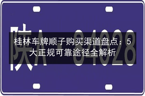 桂林车牌顺子购买渠道盘点：5大正规可靠途径全解析 第2张