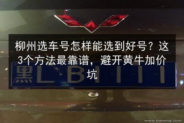 柳州选车号怎样能选到好号？这3个方法最靠谱，避开黄牛加价坑 第2张