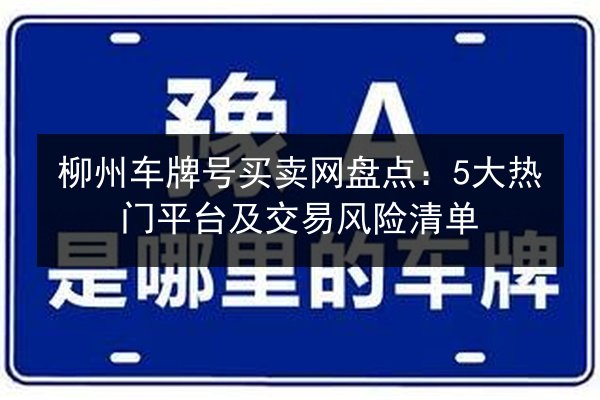 柳州车牌号买卖网盘点：5大热门平台及交易风险清单 第2张