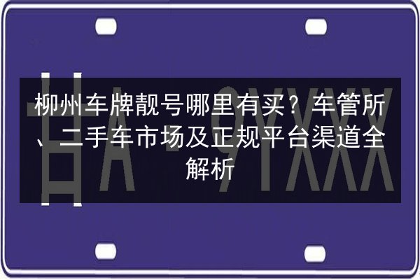 柳州车牌靓号哪里有买?车管所、二手车市场及正规平台渠道全解析 第3张 柳州车牌靓号哪里有买?车管所、二手车市场及正规平台渠道全解析 第3张
