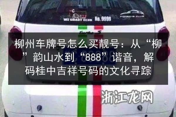 柳州车牌号怎么买靓号:从“柳”韵山水到“888”谐音,解码桂中吉祥号码的文化寻踪 第2张 柳州车牌号怎么买靓号:从“柳”韵山水到“888”谐音,解码桂中吉祥号码的文化寻踪 第2张