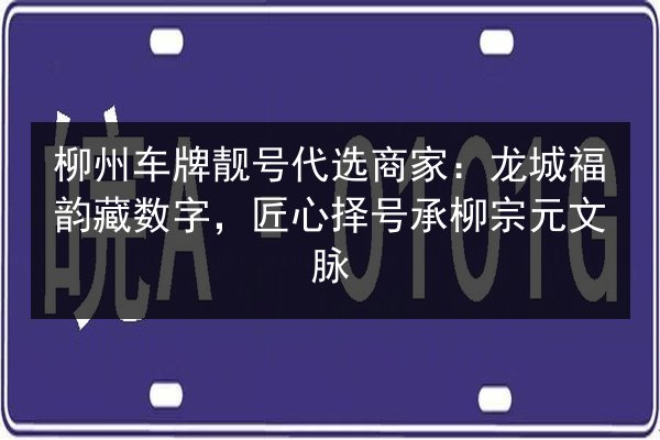 柳州车牌靓号代选商家：龙城福韵藏数字，匠心择号承柳宗元文脉