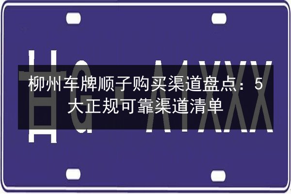 柳州车牌顺子购买渠道盘点：5大正规可靠渠道清单 第2张