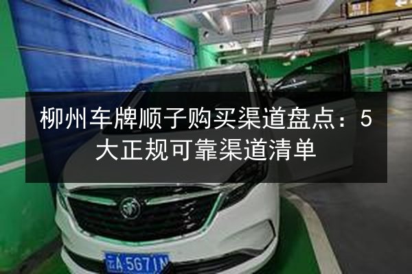 柳州车牌顺子购买渠道盘点：5大正规可靠渠道清单 第3张