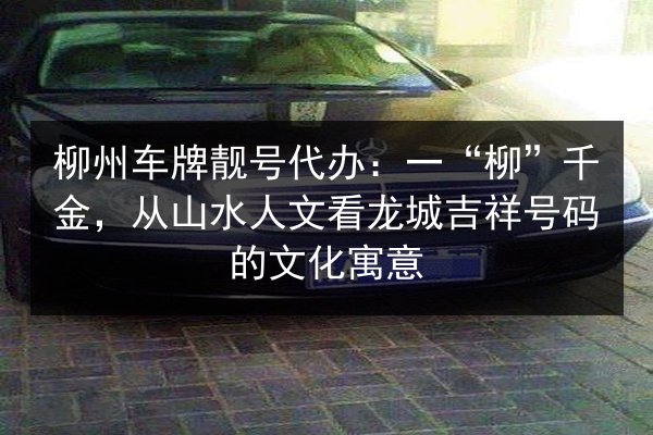 柳州车牌靓号代办：一“柳”千金，从山水人文看龙城吉祥号码的文化寓意 第2张
