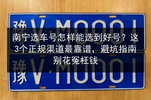 南宁选车号怎样能选到好号？这3个正规渠道最靠谱，避坑指南别花冤枉钱