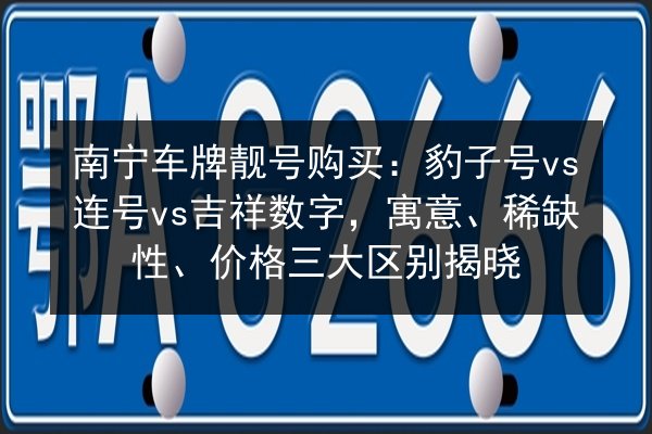南宁车牌靓号购买：豹子号vs连号vs吉祥数字，寓意、稀缺性、价格三大区别揭晓