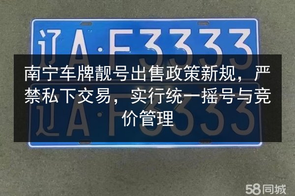 南宁车牌靓号出售政策新规,严禁私下交易,实行统一摇号与竞价管理 第2张 南宁车牌靓号出售政策新规,严禁私下交易,实行统一摇号与竞价管理 第2张