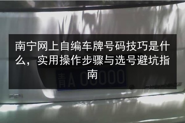 南宁网上自编车牌号码技巧是什么,实用操作步骤与选号避坑指南 第3张 南宁网上自编车牌号码技巧是什么,实用操作步骤与选号避坑指南 第3张