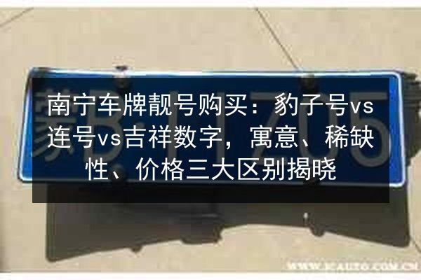 南宁车牌靓号购买:豹子号vs连号vs吉祥数字,寓意、稀缺性、价格三大区别揭晓 第3张 南宁车牌靓号购买:豹子号vs连号vs吉祥数字,寓意、稀缺性、价格三大区别揭晓 第3张