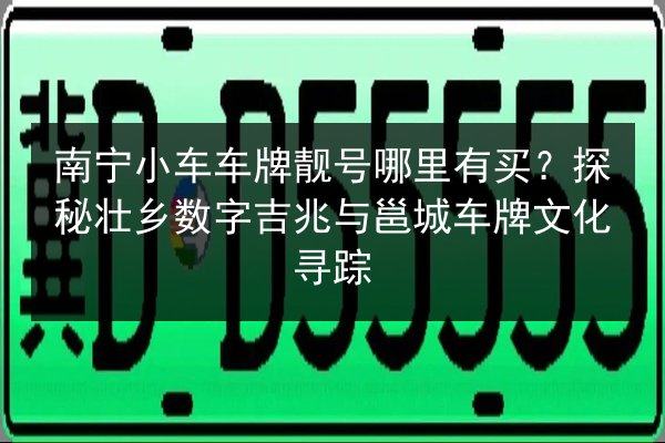 南宁小车车牌靓号哪里有买？探秘壮乡数字吉兆与邕城车牌文化寻踪 第2张