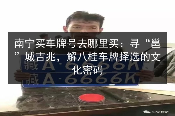 南宁买车牌号去哪里买:寻“邕”城吉兆,解八桂车牌择选的文化密码 第2张 南宁买车牌号去哪里买:寻“邕”城吉兆,解八桂车牌择选的文化密码 第2张