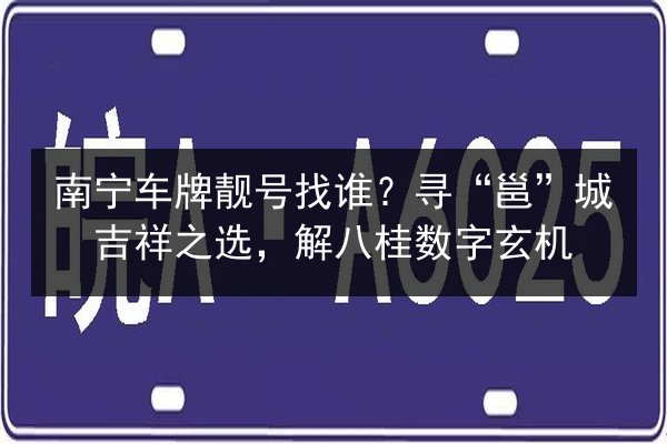 南宁车牌靓号找谁？寻“邕”城吉祥之选，解八桂数字玄机 第2张