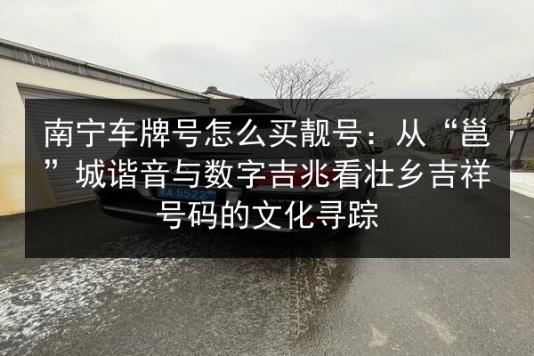 南宁车牌号怎么买靓号：从“邕”城谐音与数字吉兆看壮乡吉祥号码的文化寻踪 第2张