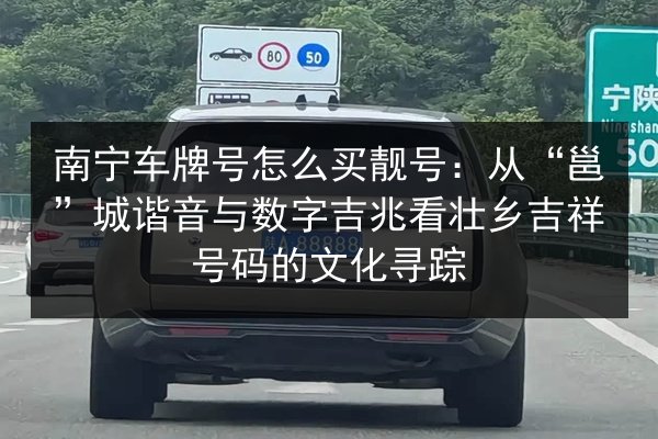 南宁车牌号怎么买靓号：从“邕”城谐音与数字吉兆看壮乡吉祥号码的文化寻踪 第3张