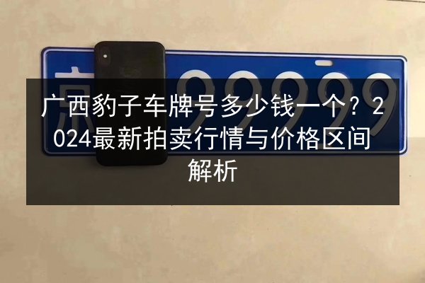 广西豹子车牌号多少钱一个？2024最新拍卖行情与价格区间解析 第2张