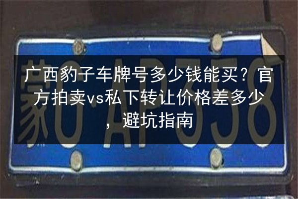 广西豹子车牌号多少钱能买?官方拍卖vs私下转让价格差多少,避坑指南 第2张 广西豹子车牌号多少钱能买?官方拍卖vs私下转让价格差多少,避坑指南 第2张