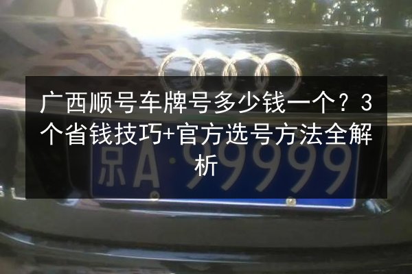 广西顺号车牌号多少钱一个?3个省钱技巧+官方选号方法全解析 第2张 广西顺号车牌号多少钱一个?3个省钱技巧+官方选号方法全解析 第2张