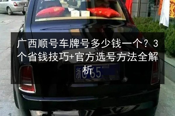 广西顺号车牌号多少钱一个?3个省钱技巧+官方选号方法全解析 第3张 广西顺号车牌号多少钱一个?3个省钱技巧+官方选号方法全解析 第3张