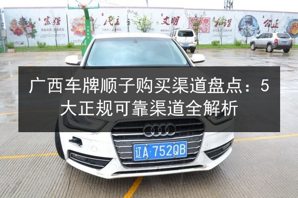 广西车牌顺子购买渠道盘点:5大正规可靠渠道全解析 第2张 广西车牌顺子购买渠道盘点:5大正规可靠渠道全解析 第2张