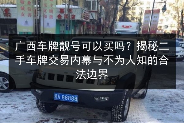 广西车牌靓号可以买吗?揭秘二手车牌交易内幕与不为人知的合法边界 第2张 广西车牌靓号可以买吗?揭秘二手车牌交易内幕与不为人知的合法边界 第2张
