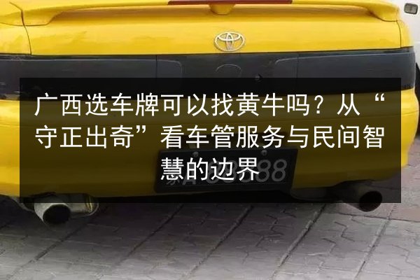 广西选车牌可以找黄牛吗?从“守正出奇”看车管服务与民间智慧的边界 第2张 广西选车牌可以找黄牛吗?从“守正出奇”看车管服务与民间智慧的边界 第2张