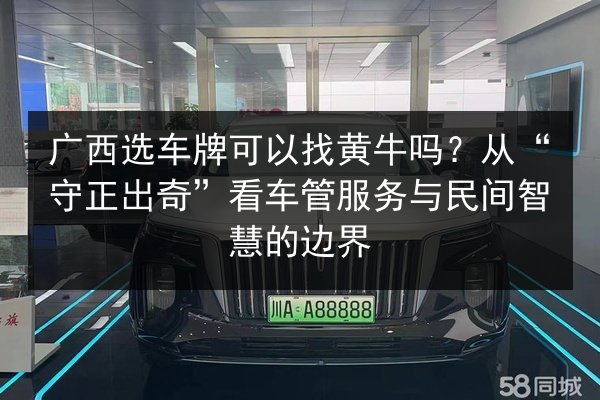 广西选车牌可以找黄牛吗?从“守正出奇”看车管服务与民间智慧的边界 第3张 广西选车牌可以找黄牛吗?从“守正出奇”看车管服务与民间智慧的边界 第3张