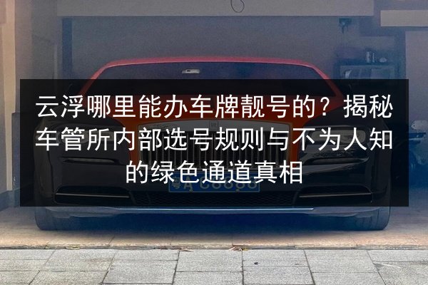 云浮哪里能办车牌靓号的？揭秘车管所内部选号规则与不为人知的绿色通道真相