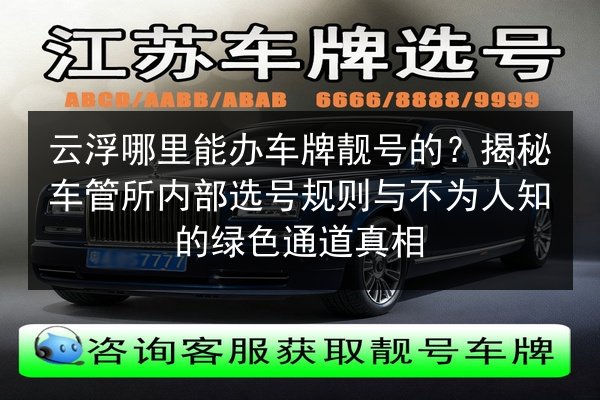 云浮哪里能办车牌靓号的？揭秘车管所内部选号规则与不为人知的绿色通道真相 第2张