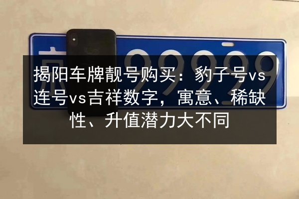 揭阳车牌靓号购买：豹子号vs连号vs吉祥数字，寓意、稀缺性、升值潜力大不同 第2张